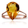 Genuine 5 ctw Citrine Ring Jewelry 14KT Rose Gold - REF-34R3P