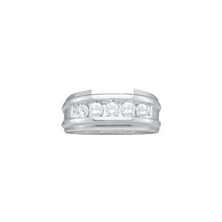 0.25 CTW Natural Diamond Mens Channel-set Classic Fine 7mm Band 14K White Gold