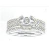 14K White Gold 0.61CTW Diamond Wedding Ring Set - REF-77M7F