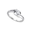 Image 1 : 0.15 CTW Natural Diamond Solitaire Promise Bridal Ring 10K White Gold