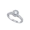 0.75 CTW Natural Diamond Halo Bridal Engagement Ring 14K White Gold