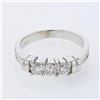 3 Stone Diamond Band in 14K White Gold - REF-84H6W