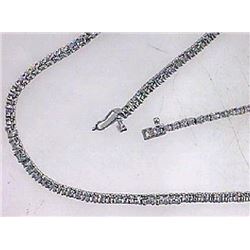 18K White Gold 3.7CTW Diamond Necklace - REF-438A9N