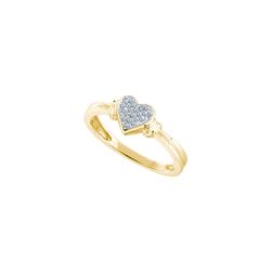 0.08 CTW Natural Diamond Simple Heart Cluster Ring 10K Yellow Gold
