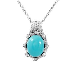 Genuine 1.48 TCW 14K White Gold Ladies Necklace - REF-130A6N
