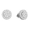 Image 1 : 2 CTW Natural Diamond Cluster Screwback Stud Earrings 14K White Gold