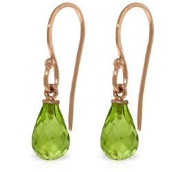 Genuine 2.7 ctw Peridot Earrings Jewelry 14KT Rose Gold - REF-13K3V