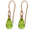 Image 1 : Genuine 2.7 ctw Peridot Earrings Jewelry 14KT Rose Gold - REF-13K3V