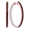 Image 1 : 0.5 CTW Red Colored Diamond Hoop Inside Outside Earrings 10K Rose Gold