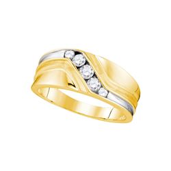 0.41 CTW Mens Natural Diamond Band 10K Yellow Gold