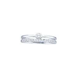 0.2 CTW Natural Diamond Bridal Engagement Ring 14K White Gold