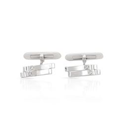 Genuine 0.11 TCW 14K White Gold Ladies Cuff Links - REF-69M5F