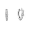 Image 1 : 0.49 CTW Pave-set Natural Diamond Huggie Hoop Heart Earrings 14K White Gold