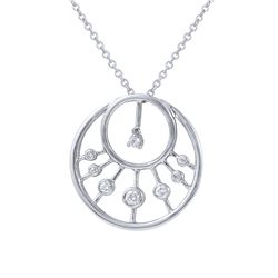 Genuine 0.29 TCW 14K White Gold Ladies Necklace - REF-80F9M