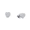 0.15 CTW Natural Diamond Heart Love Cluster Earrings 10K White Gold