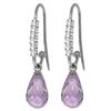 Genuine 4.68 ctw Amethyst & Diamond Earrings Jewelry 14KT White Gold - REF-40F7Z