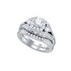 1.50 CTW Natural Diamond Bridal Engagement Ring 14K White Gold