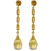 Genuine 8.6 ctw Citrine Earrings Jewelry 14KT Yellow Gold - REF-43F3Z