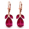 Genuine 11 ctw Ruby Earrings Jewelry 14KT Rose Gold - REF-97K2V