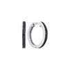Image 1 : 0.1 CTW Black Colored Diamond Hoop Earrings 10K White Gold