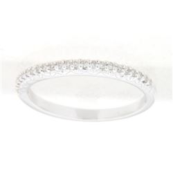 14K White Gold 0.19CTW Diamond Band Ring - REF-32F3M