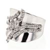 Image 1 : Prong-set Wide Diamond Ring in 14K White Gold - REF-171R4K