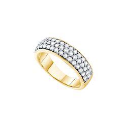 1 CTW Pave-set Natural Diamond Anniversary Band 10K Yellow Gold