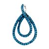 Image 1 : 0.25 CTW Blue Colored Diamond Teardrop Cluster Pendant 10K White Gold
