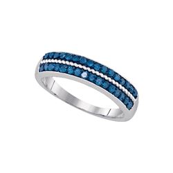 0.5 CTW Blue Colored Diamond Band 10K White Gold