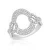 Genuine 0.61 TCW 14K White Gold Ladies Ring - REF-70R3K