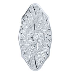 Genuine 0.52 TCW 18K White Gold Ladies Brooch - REF-207N2A