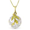 Genuine 5.32 ctw White Topaz & Diamond Necklace Jewelry 14KT Yellow Gold - REF-31F2Z