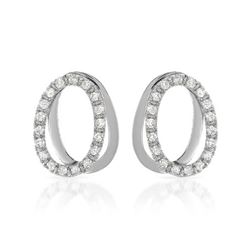 Genuine 0.56 TCW 14K White Gold Ladies Earring - REF-71R4K