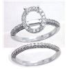 14K White Gold 1.06CTW Diamond Wedding Ring Set - REF-107R3K