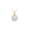 0.59 CTW Natural Diamond Flower Cluster Circle Pendant 14K Yellow Gold