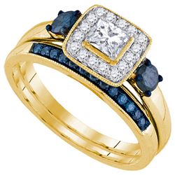 0.75 CTW Natural Princess Diamond Bridal Engagement Ring 14K Yellow Gold