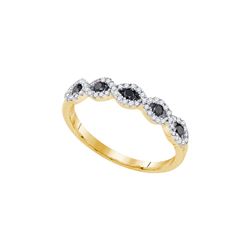 0.35 CTW Black Colored Diamond Band 10K Yellow Gold