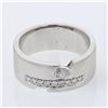 9-stone Channel-set w/ 1 Marquise Diamond Ring in 18K White Gold - REF-114Y6X