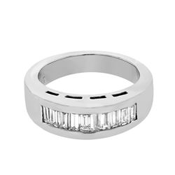 Platinum 0.71CTW Baguette Wedding Band  - REF-204Y6X