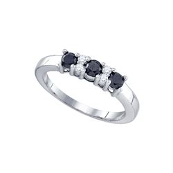 0.59 CTW Black Colored Diamond Band 10K White Gold