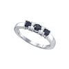 Image 1 : 0.59 CTW Black Colored Diamond Band 10K White Gold