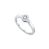 Image 1 : 0.2 CTW Natural Diamond Cluster Bridal Engagement Ring 14K White Gold