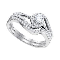 0.5 CTW Natural Diamond Bridal Engagement Ring 10K White Gold