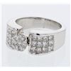 Image 1 : Princess Invisible-Set Diamond Ring in 14K White Gold - REF-232W3H