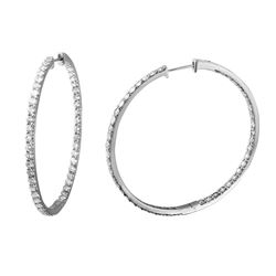14K White Gold 5.71CTW Diamond Hoop Earring - REF-541N5A