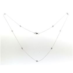 14K White Gold 0.34CTW Diamond Necklace - REF-49M6F