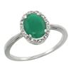 Image 1 : Natural 1.52 ctw Emerald & Diamond Engagement Ring 10K White Gold - REF-29Z7Y