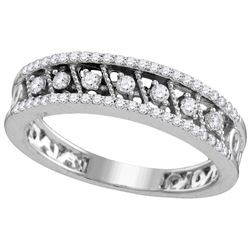 0.95 CTW Natural Diamond Milgrain Band 10K White Gold