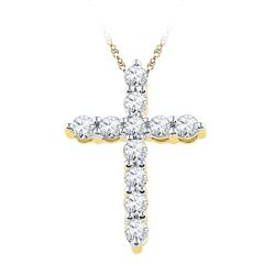 0.33 CTW Natural Diamond Cross Faith Pendant 10K Yellow Gold