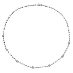 18K White Gold 3.06CTW Diamond Necklace - REF-328F9M
